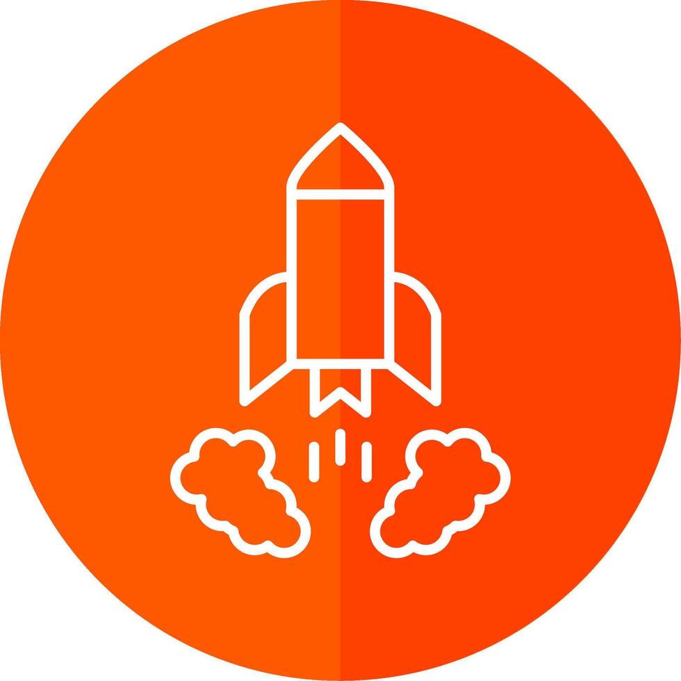 Rocket Launch Line Yellow White Icon vector