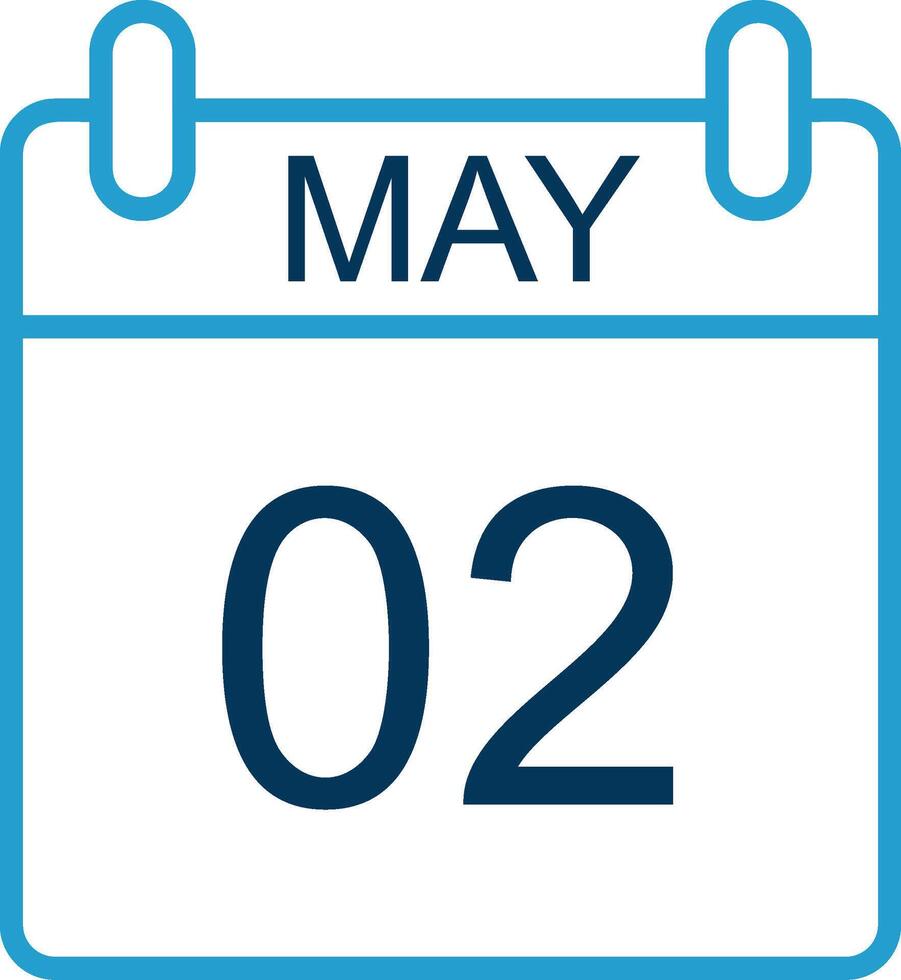 May Line Blue Two Color Icon vector