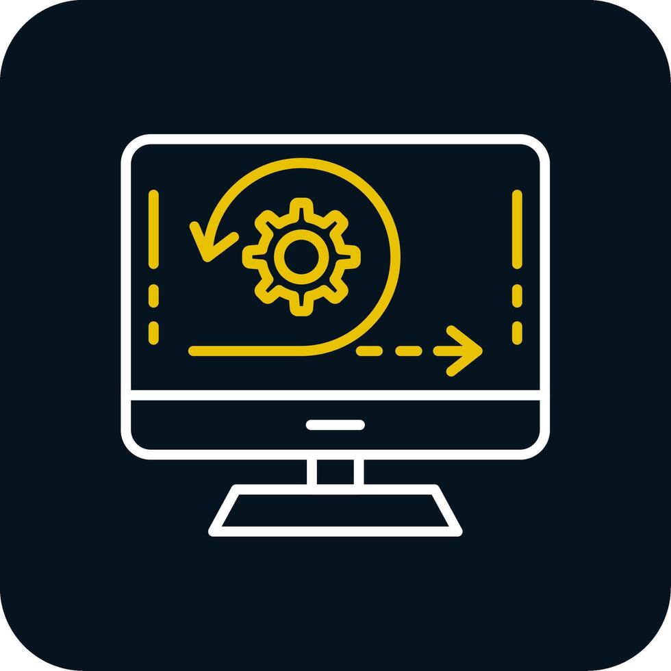 Agile Line Yellow White Icon vector