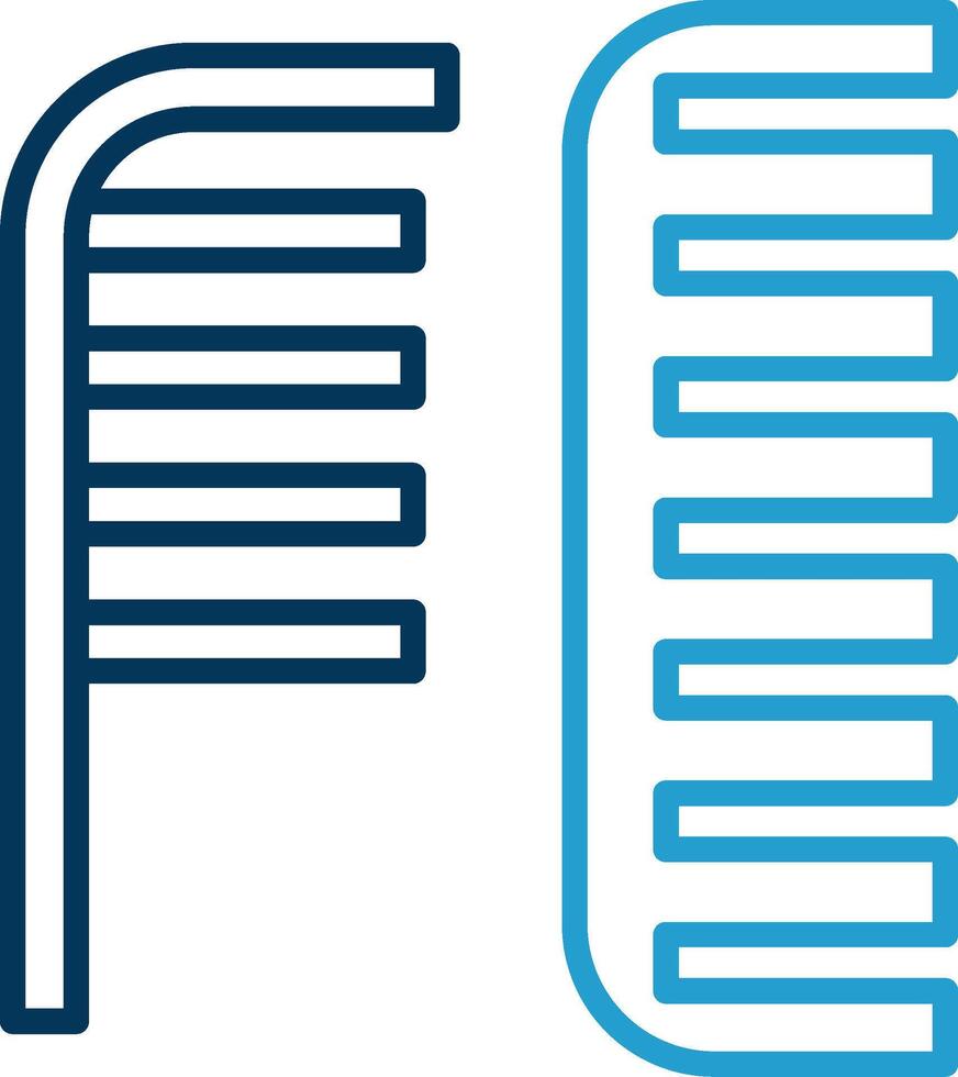 Comb Line Blue Two Color Icon vector