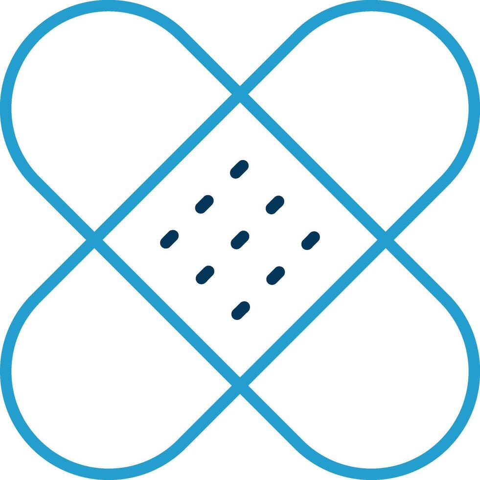 Band Aid Line Blue Two Color Icon vector