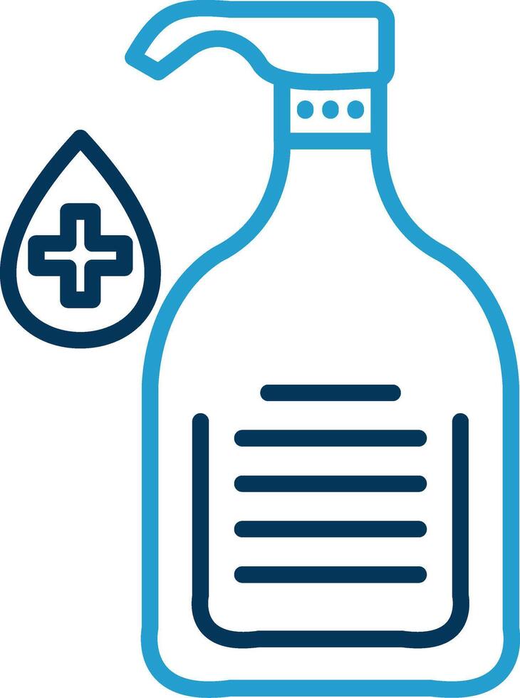 Liquid Soap Line Blue Two Color Icon vector