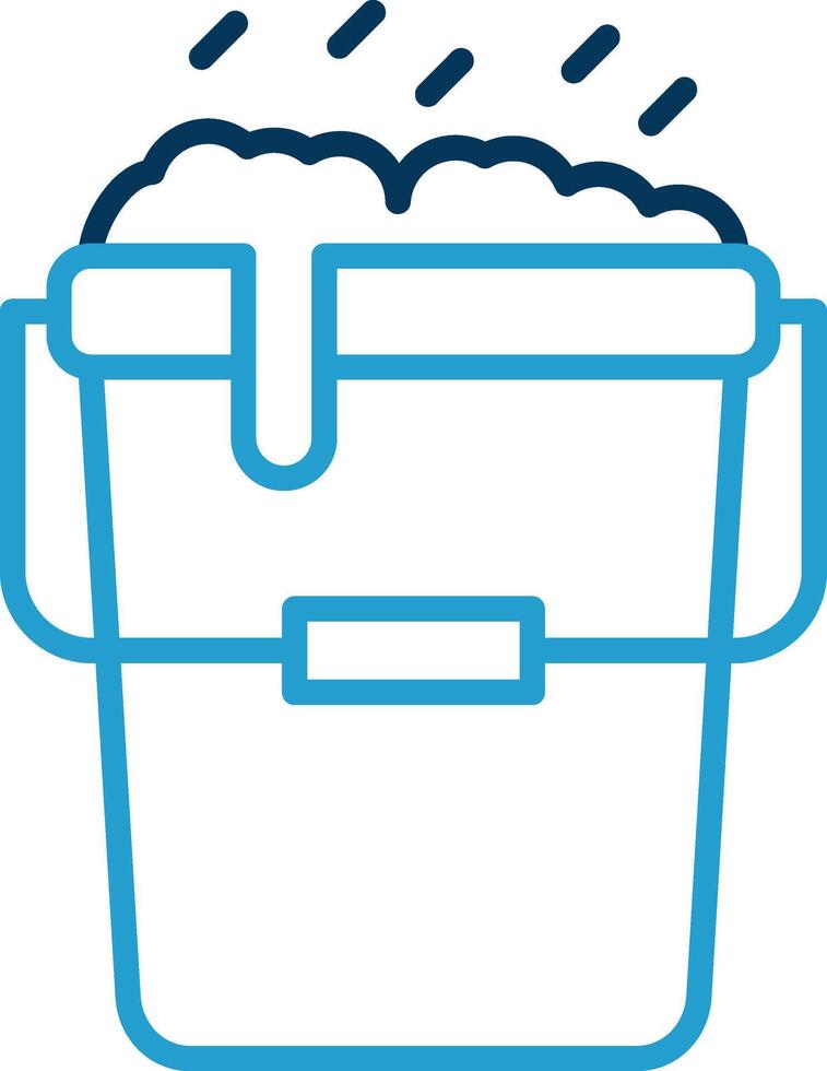 Bucket Line Blue Two Color Icon vector