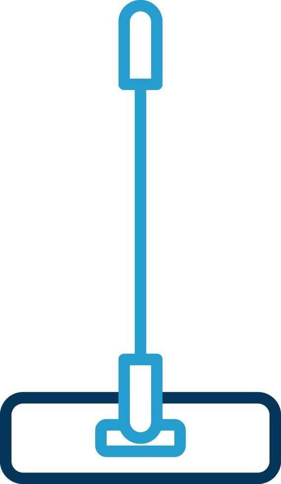 Mop Line Blue Two Color Icon vector