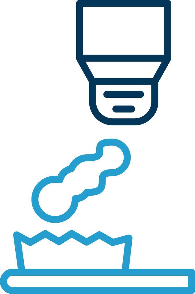 Tooth Brush Line Blue Two Color Icon vector