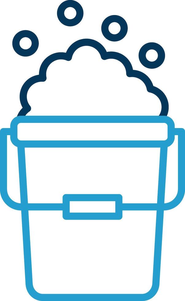 Bucket Line Blue Two Color Icon vector