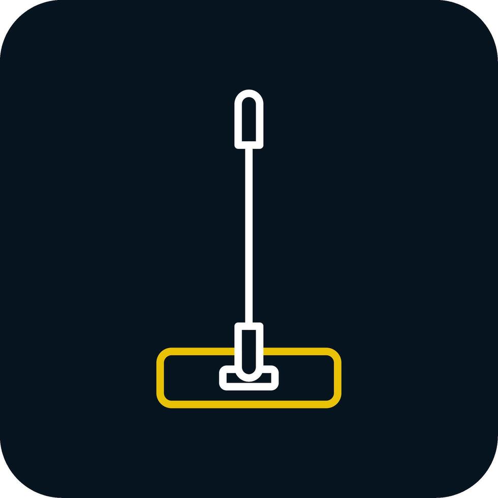 Mop Line Yellow White Icon vector