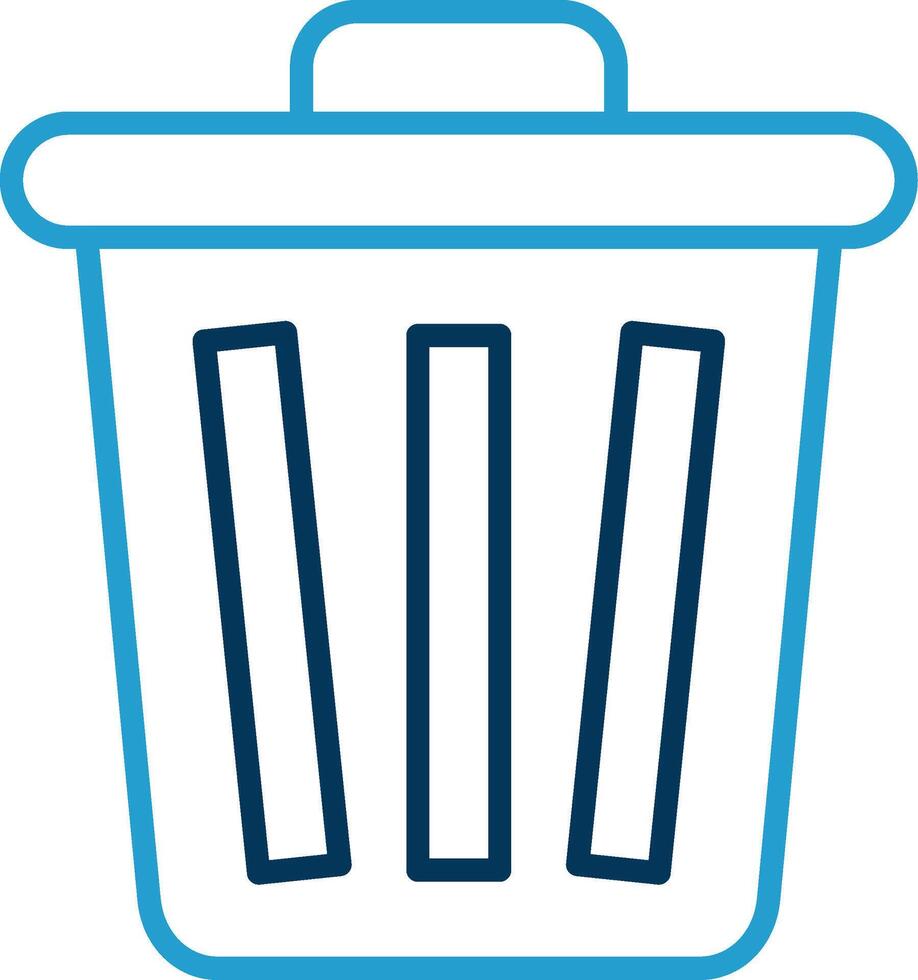Trash Line Blue Two Color Icon vector