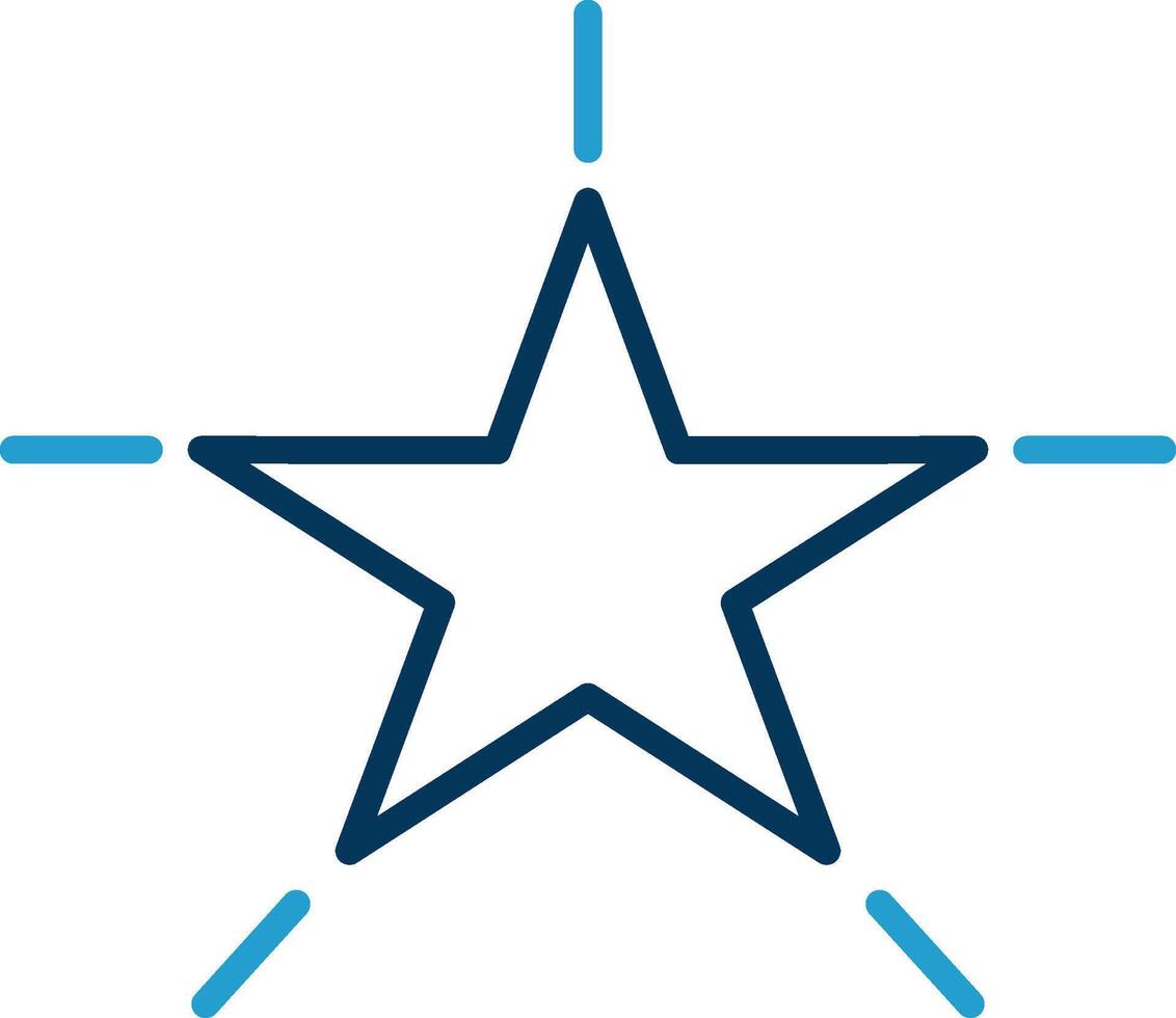 Star Line Blue Two Color Icon vector