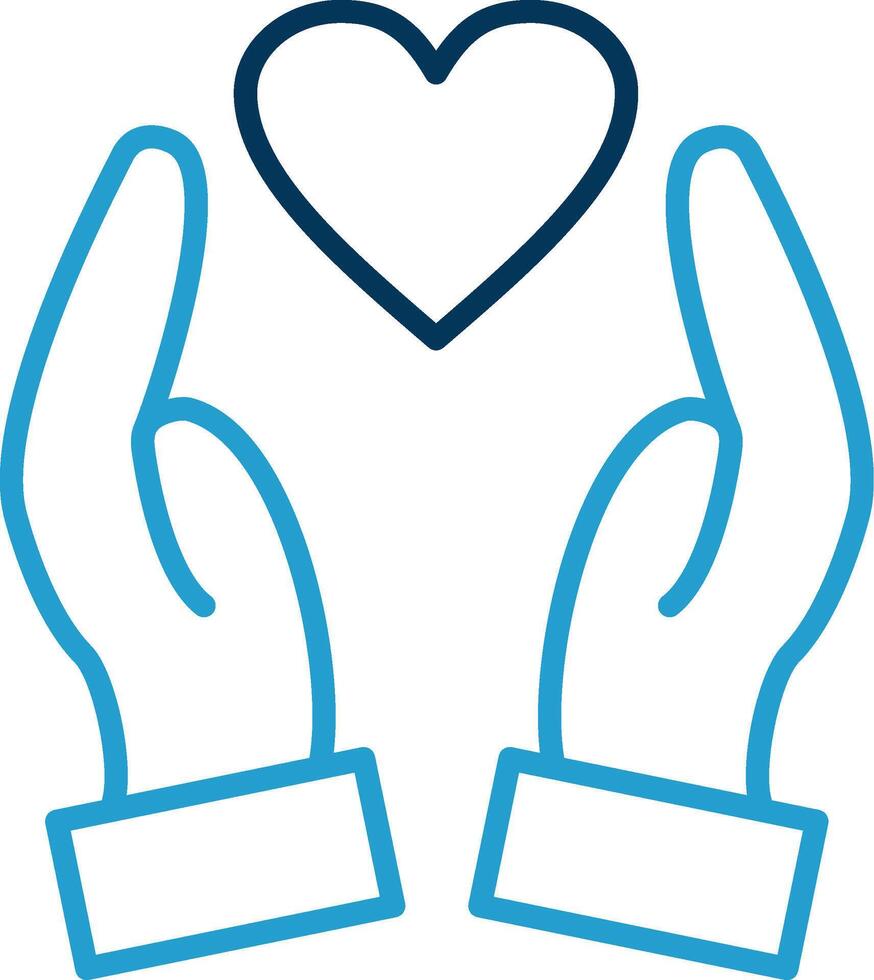 Loyalty Line Blue Two Color Icon vector
