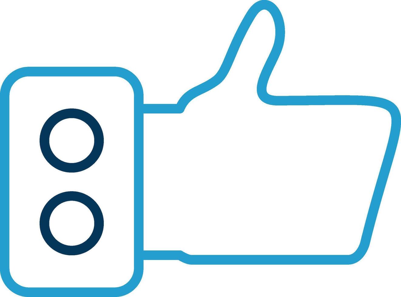 Like Line Blue Two Color Icon vector