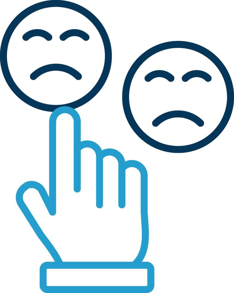 Customer Satisfaction Line Blue Two Color Icon vector