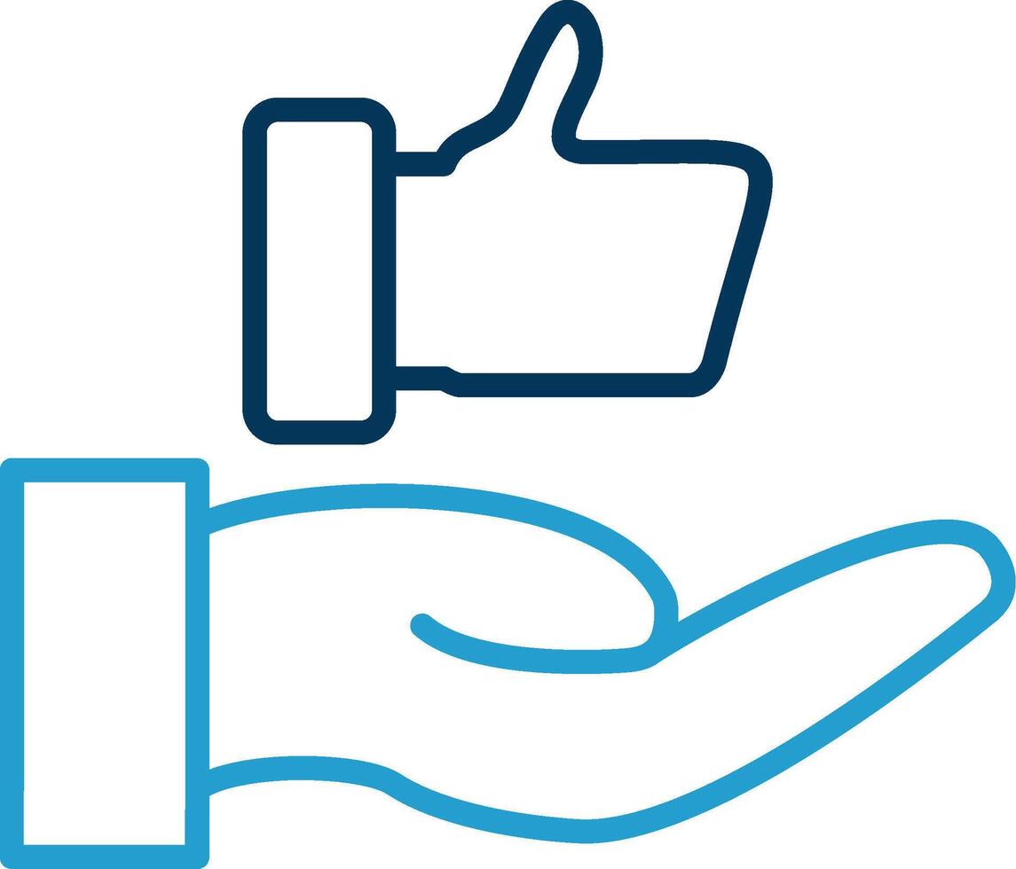 Customer Satisfaction Line Blue Two Color Icon vector