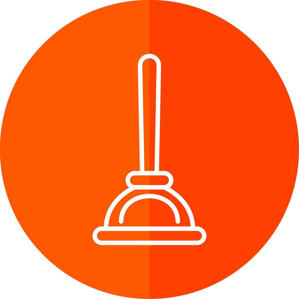Plunger Line Yellow White Icon vector