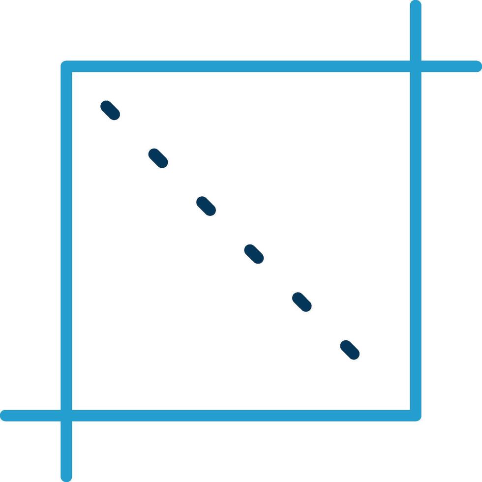 Crop Line Blue Two Color Icon vector