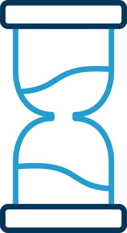 Sandglass Line Blue Two Color Icon vector