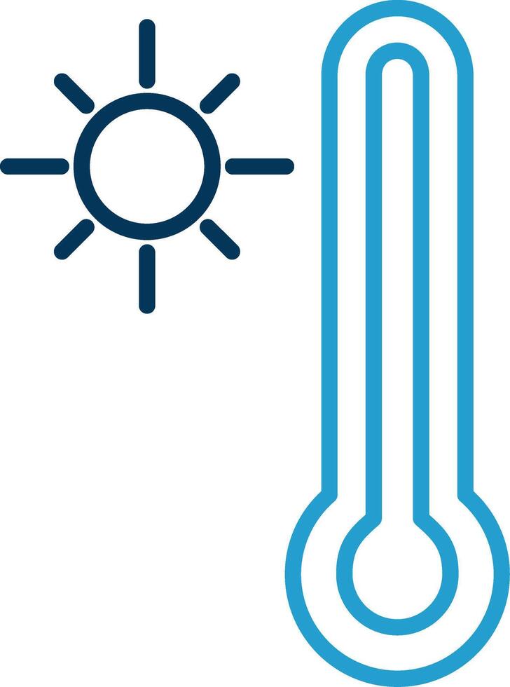 Thermometer Line Blue Two Color Icon vector
