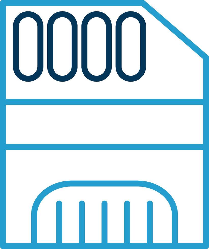 Memory Card Line Blue Two Color Icon vector