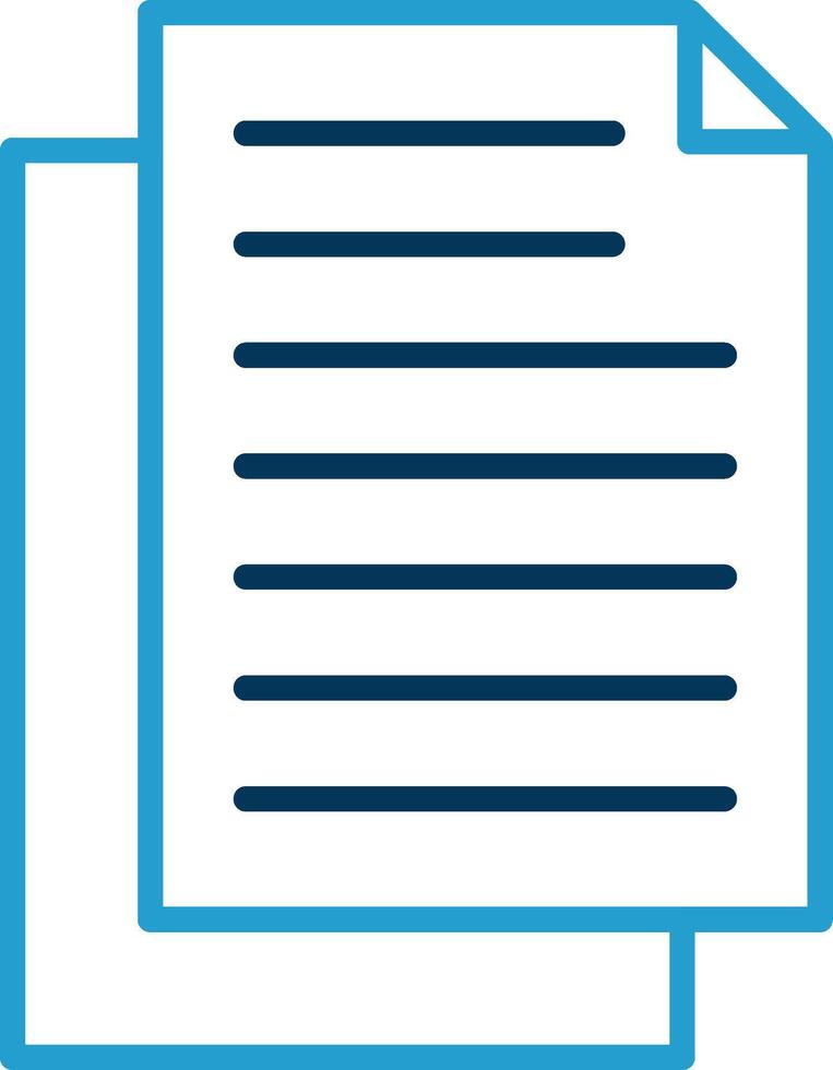 Document Line Blue Two Color Icon vector