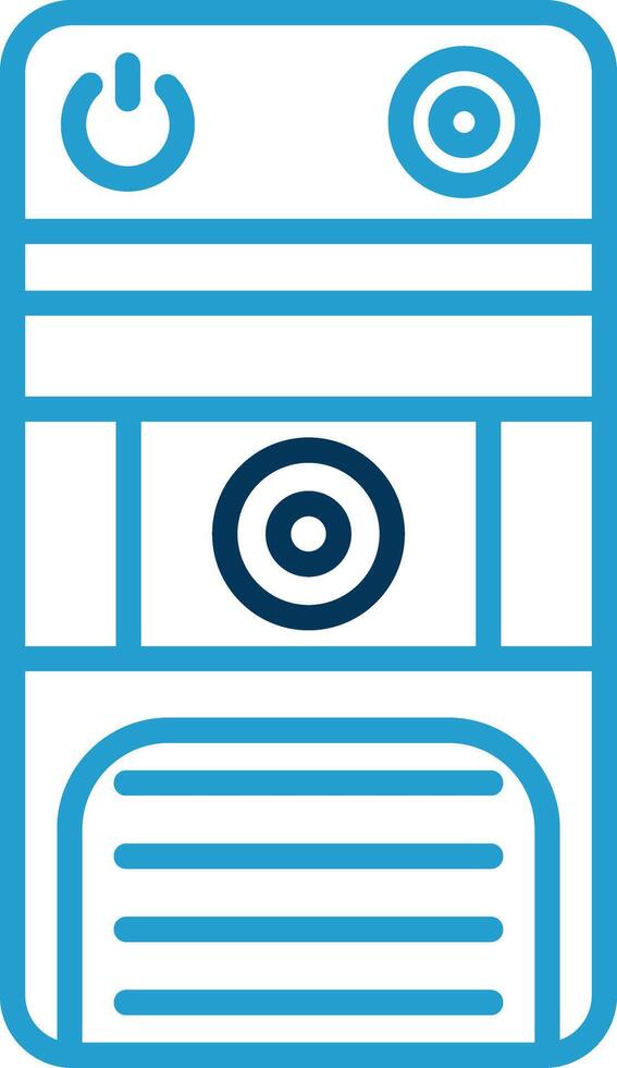 Cpu Line Blue Two Color Icon vector