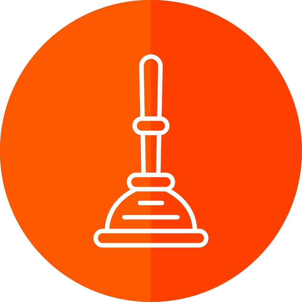 Plunger Line Yellow White Icon vector