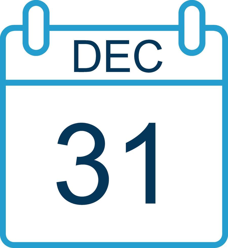 December Line Blue Two Color Icon vector