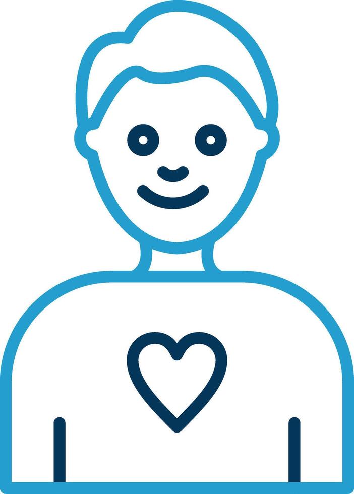 Boy Line Blue Two Color Icon vector