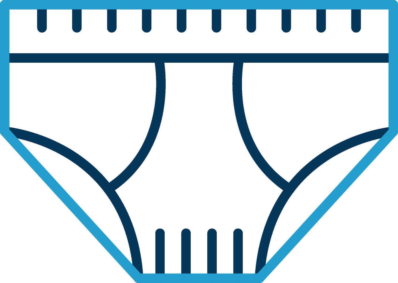 Underwear Line Blue Two Color Icon vector