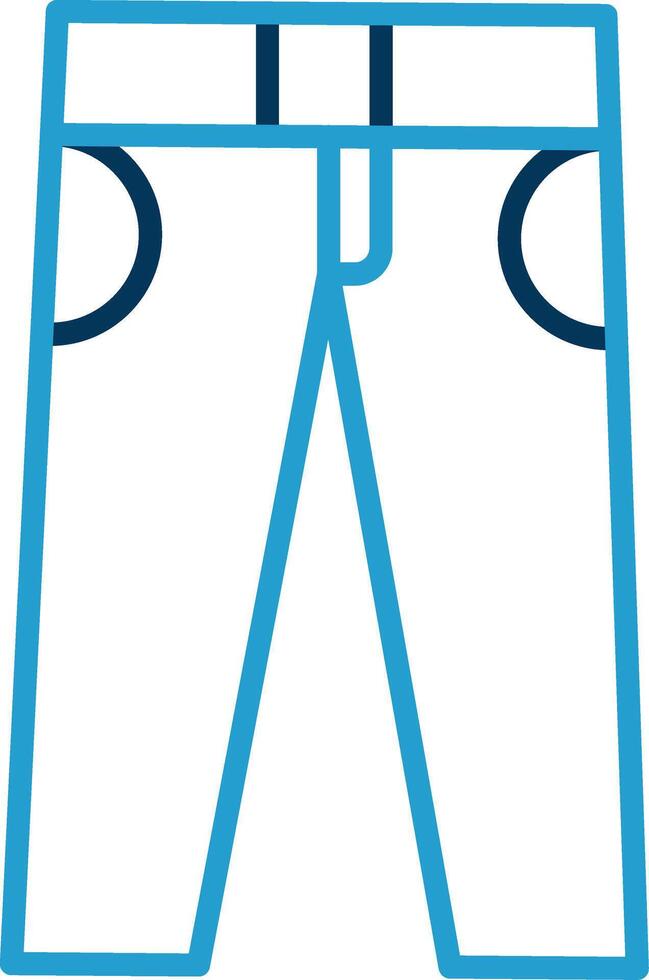 Jeans Line Blue Two Color Icon vector
