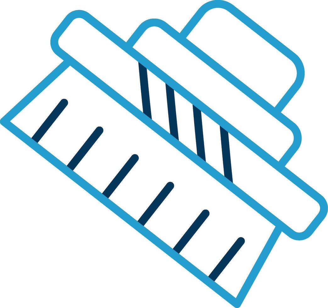 Cleaning Brush Line Blue Two Color Icon vector