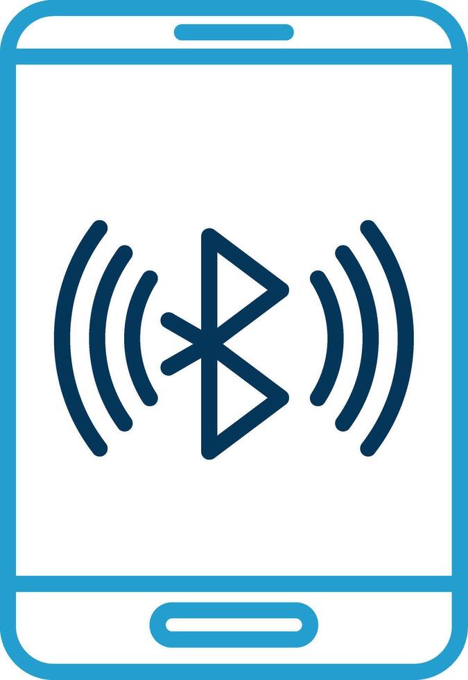 Bluetooth Line Blue Two Color Icon vector