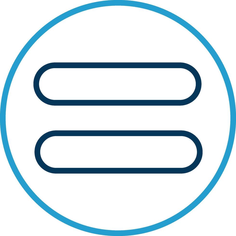 Equal Line Blue Two Color Icon vector