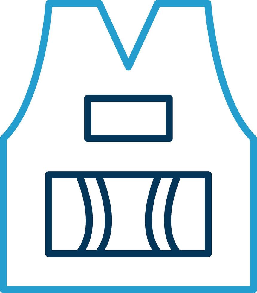 Sleeveless Line Blue Two Color Icon vector