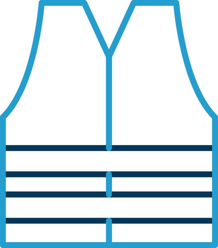 Sleeveless Line Blue Two Color Icon vector