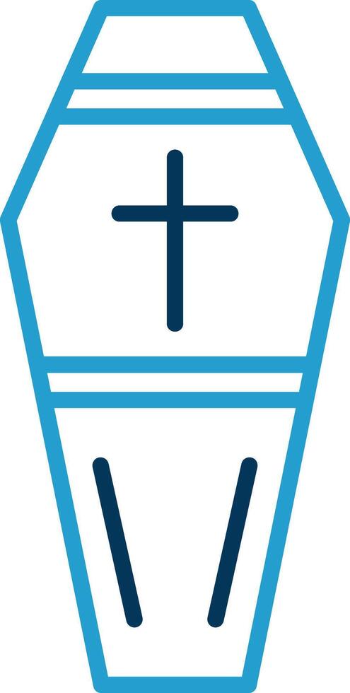 Coffin Line Blue Two Color Icon vector