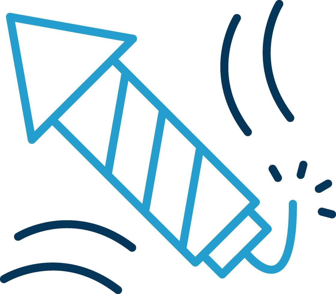 Firework Line Blue Two Color Icon vector