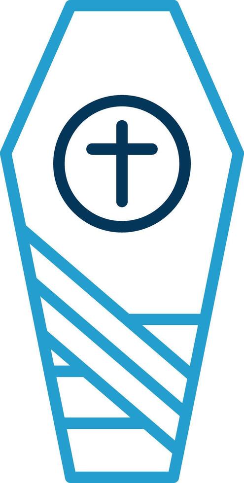 Coffin Line Blue Two Color Icon vector