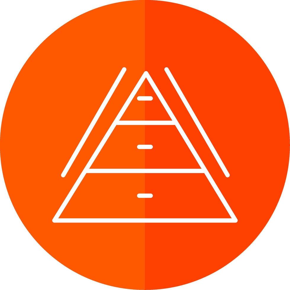 Pyramid Chart Line Yellow White Icon vector