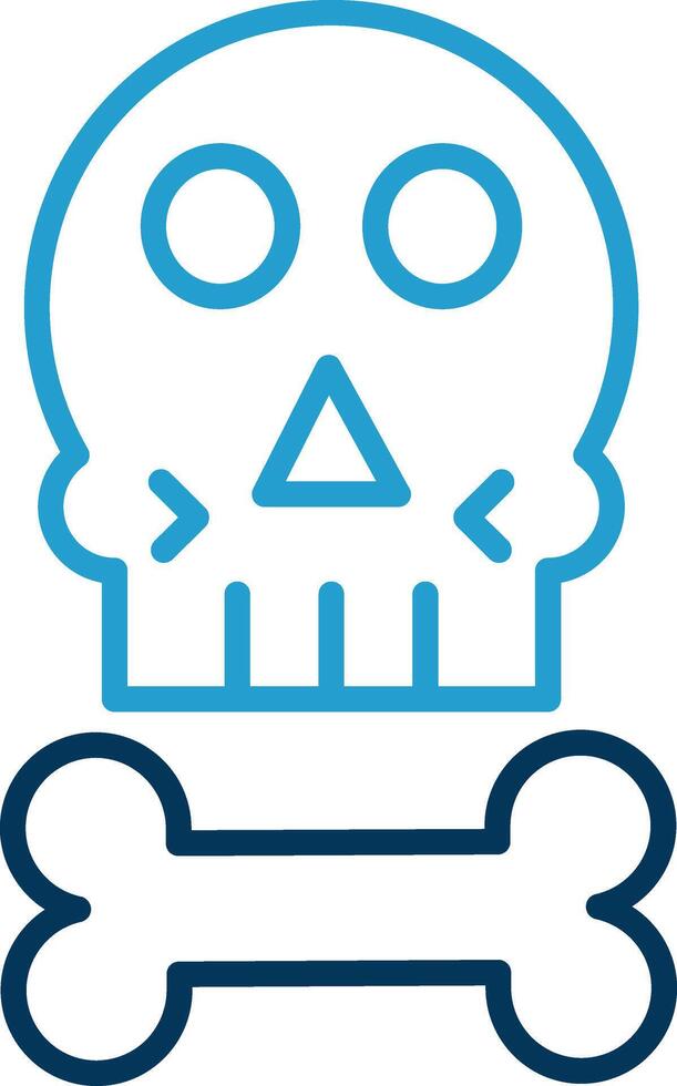 Skull Line Blue Two Color Icon vector