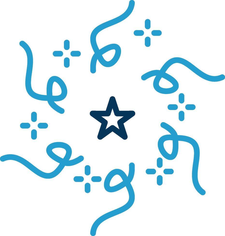 Firework Line Blue Two Color Icon vector