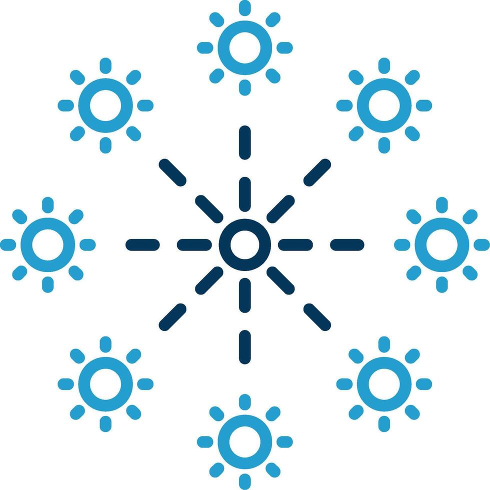 Firework Line Blue Two Color Icon vector