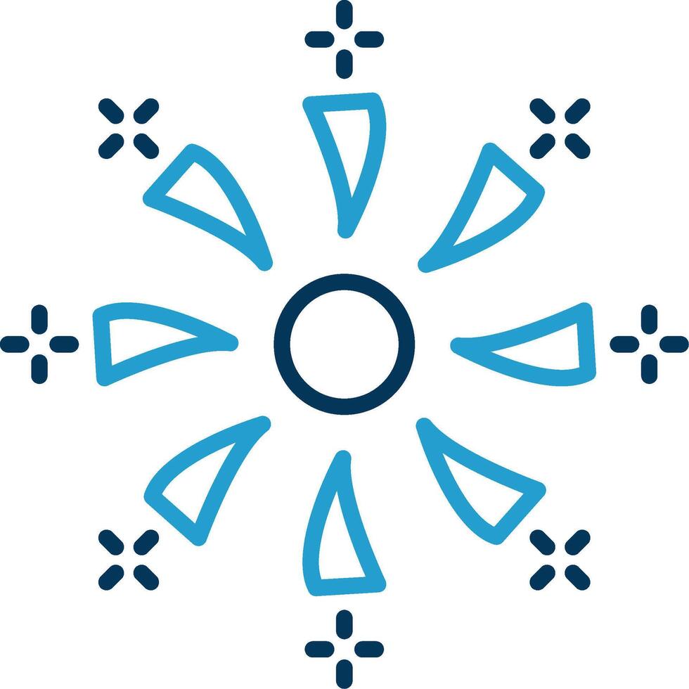Firework Line Blue Two Color Icon vector