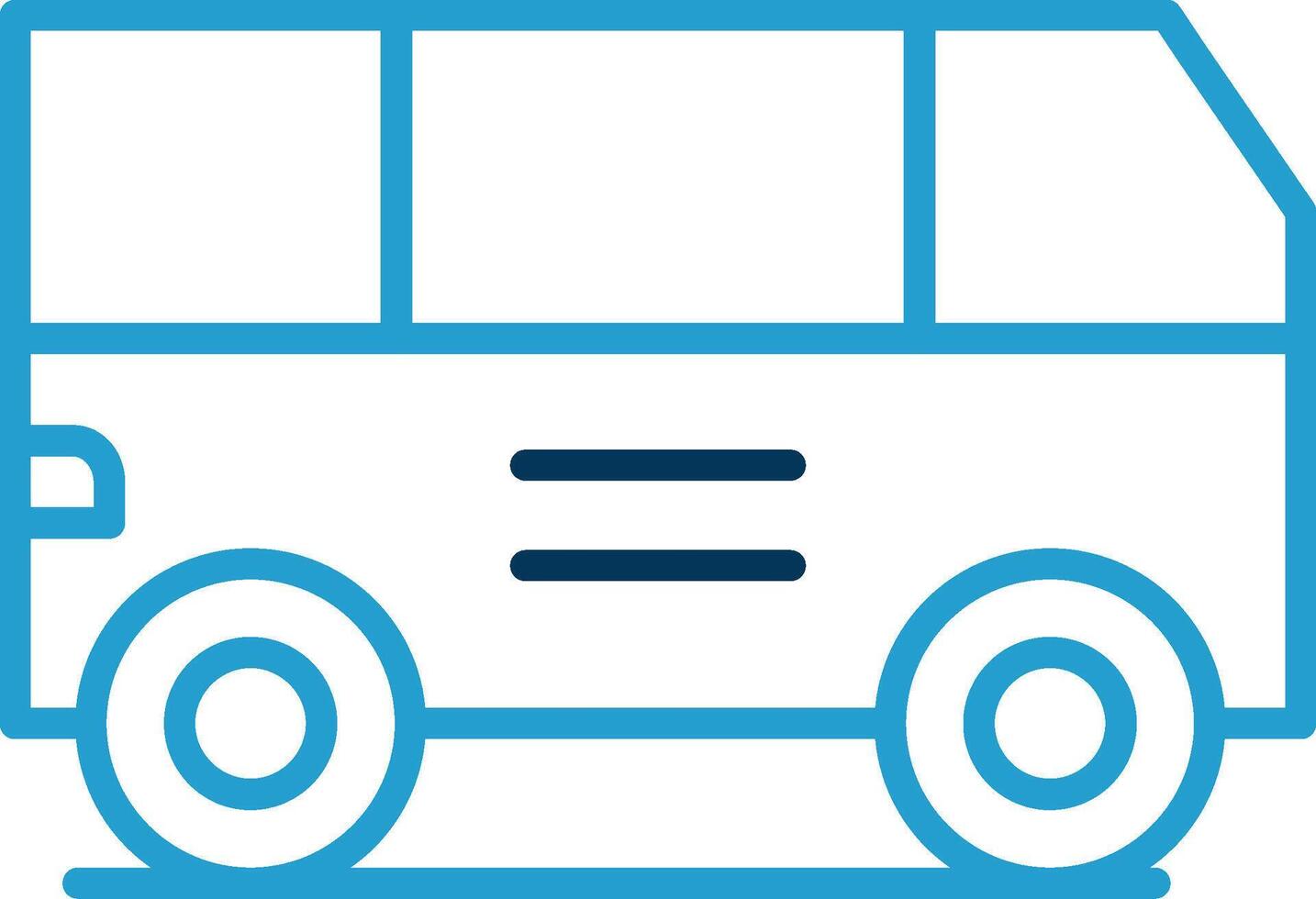 camioneta línea azul dos color icono vector