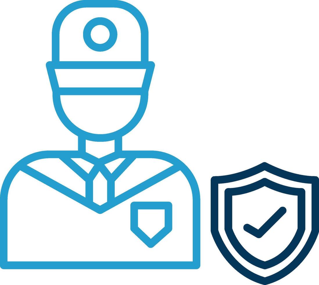 Security Official Line Blue Two Color Icon vector