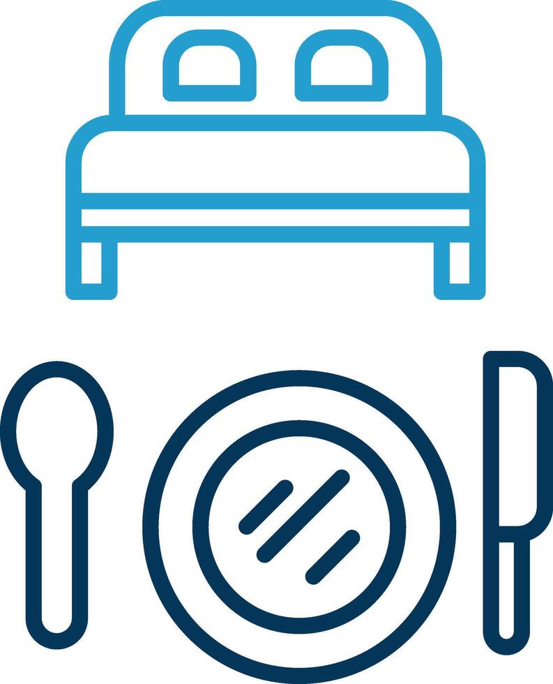 Bed And Breakfast Line Blue Two Color Icon vector