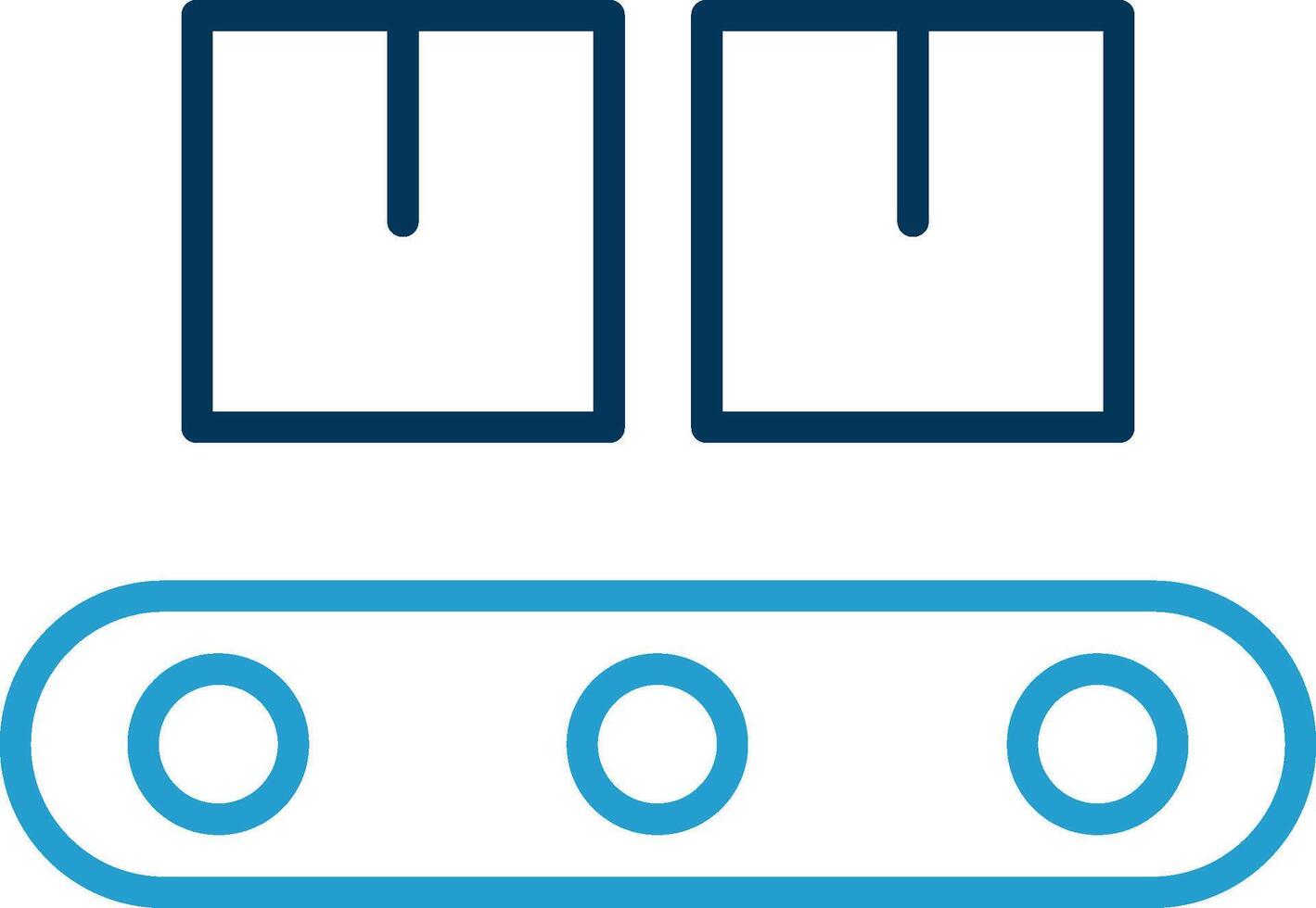transportador cinturón línea azul dos color icono vector