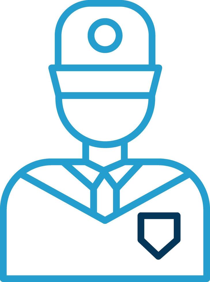 Security Guard Line Blue Two Color Icon vector