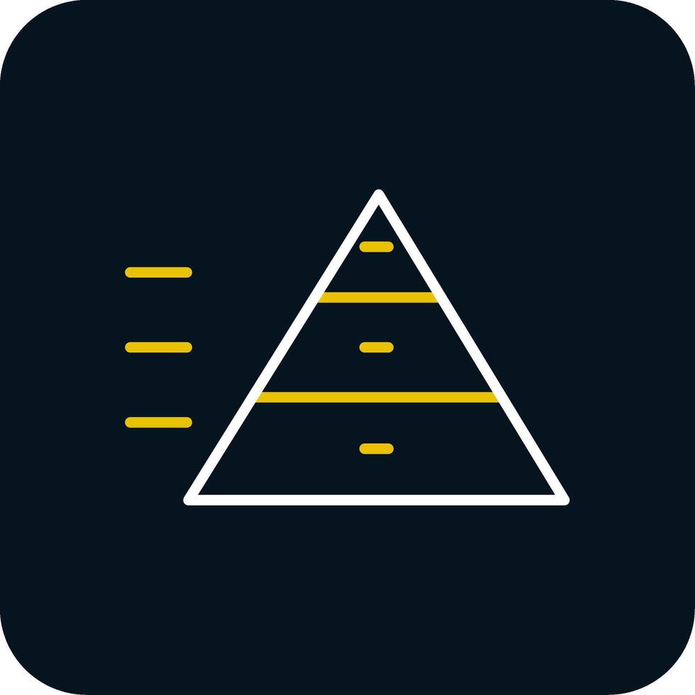 Pyramid Chart Line Yellow White Icon vector