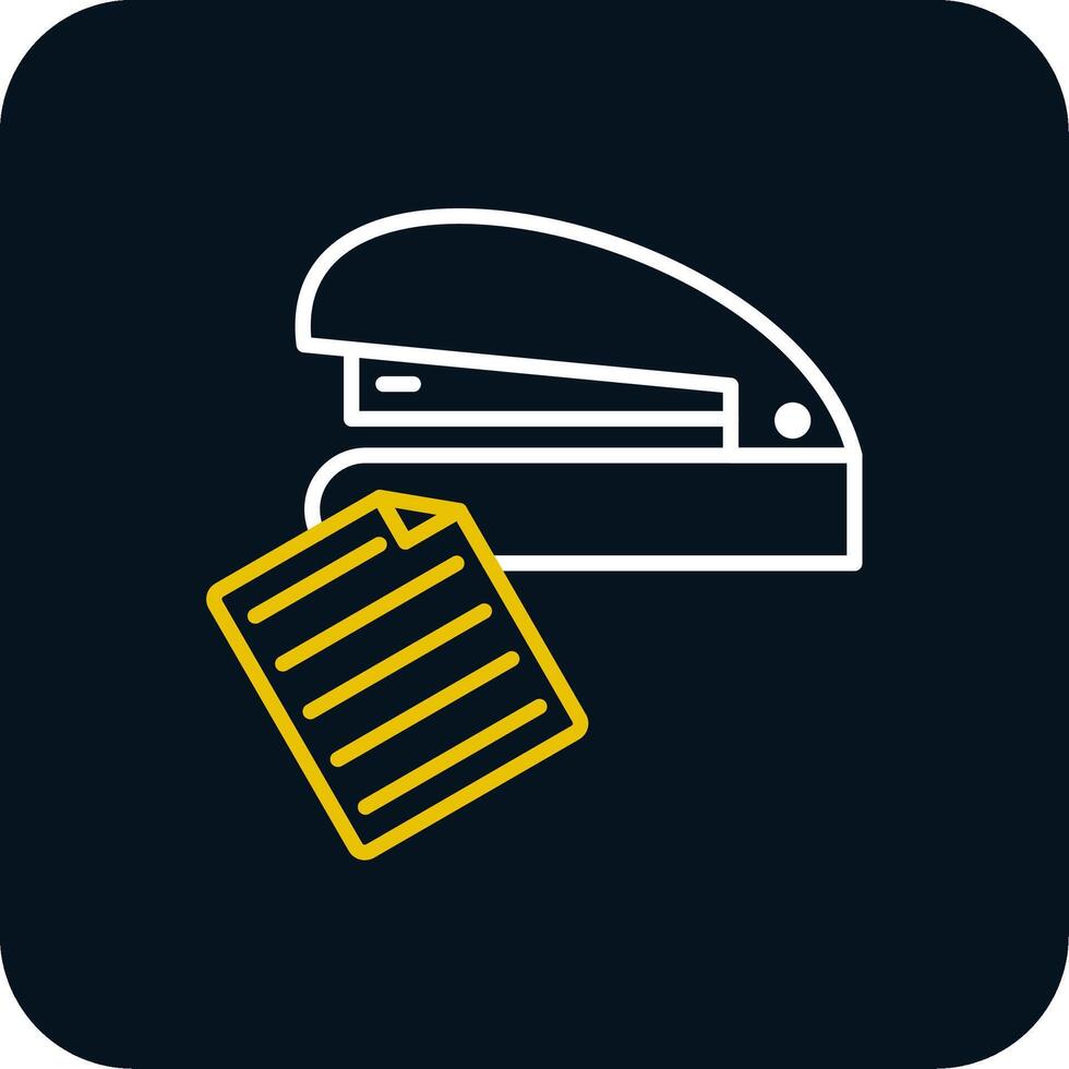 Stapler Line Yellow White Icon vector