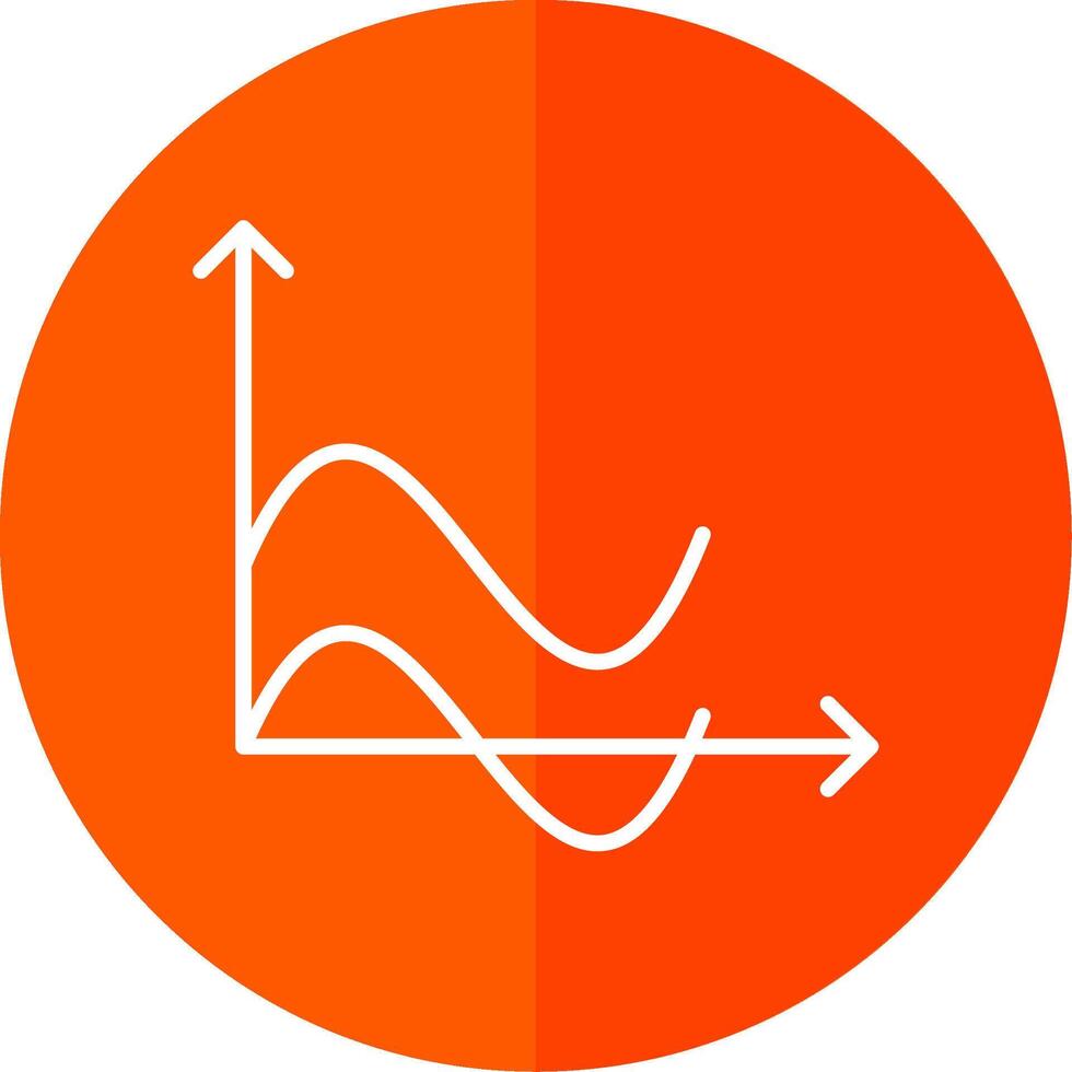 Wave Chart Line Yellow White Icon vector